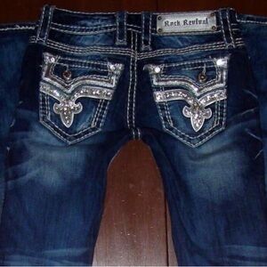 Rock Revival Kai Jeans with Silver Accents Size 25